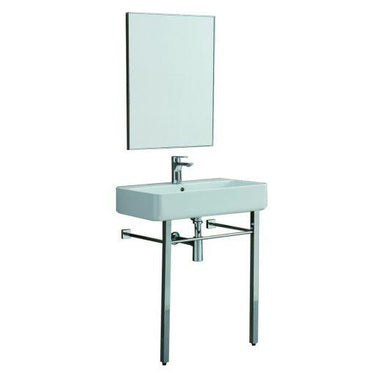 EVIVA Eliza 26 Inch Italian Ceramic Console Sink with Brass Stand Bathroom Vanity Eviva